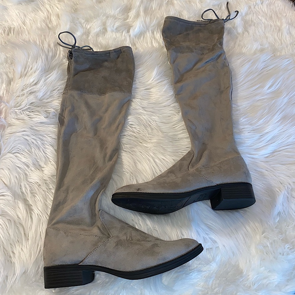 Sam Edelman 9 gray Peyton style over the knee boot faux suede
